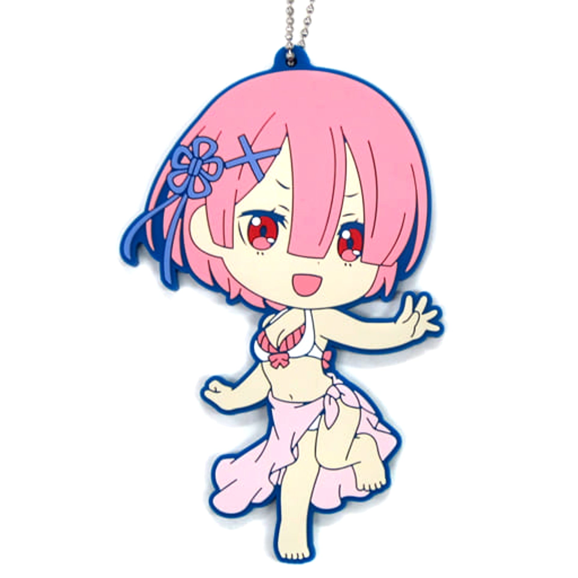 Re:ZERO -Starting Life in Another World- Ram Ichiban Kuji Natsuda! Umida! Isekai Shokan! Big Rubber Keychain Kyun Chara Illustrations Prize F Keychains [USED]