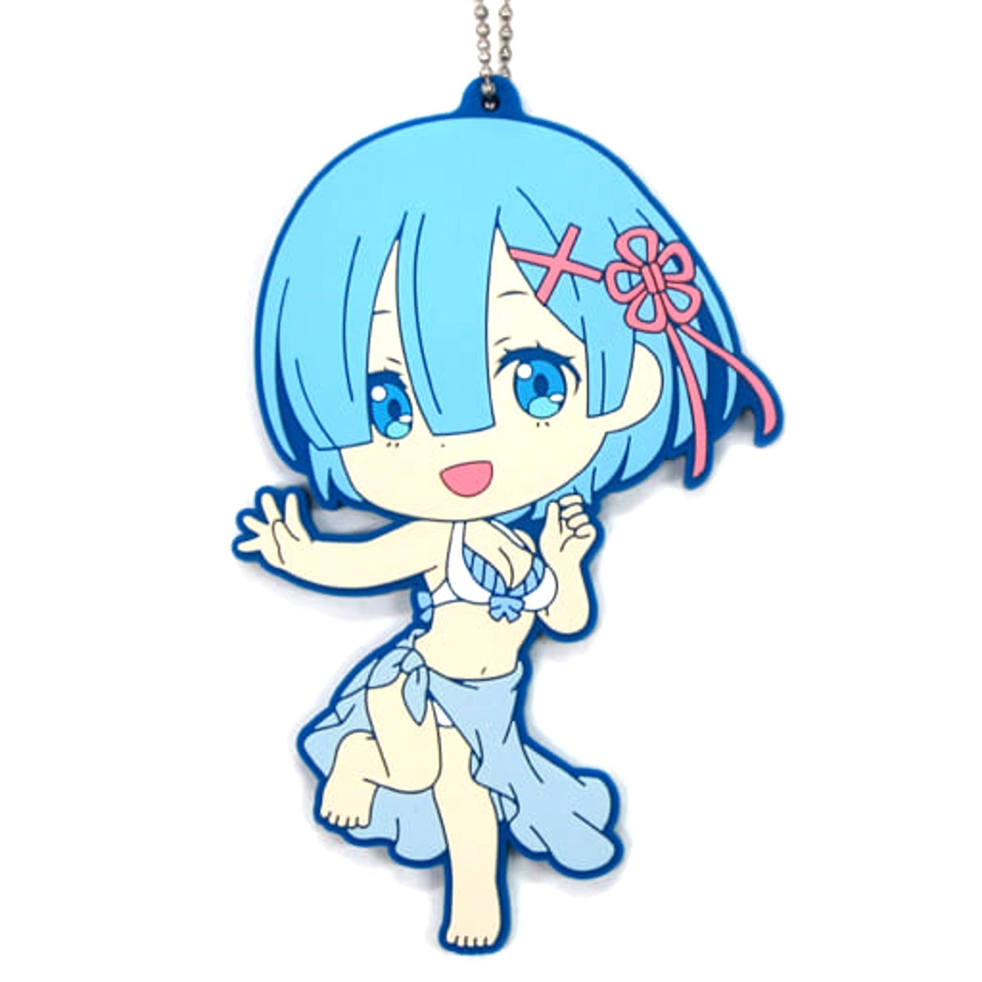 Re:ZERO -Starting Life in Another World- Rem Ichiban Kuji Natsuda! Umida! Isekai Shokan! Big Rubber Keychain Kyun Chara Illustrations Prize F Keychains [USED]