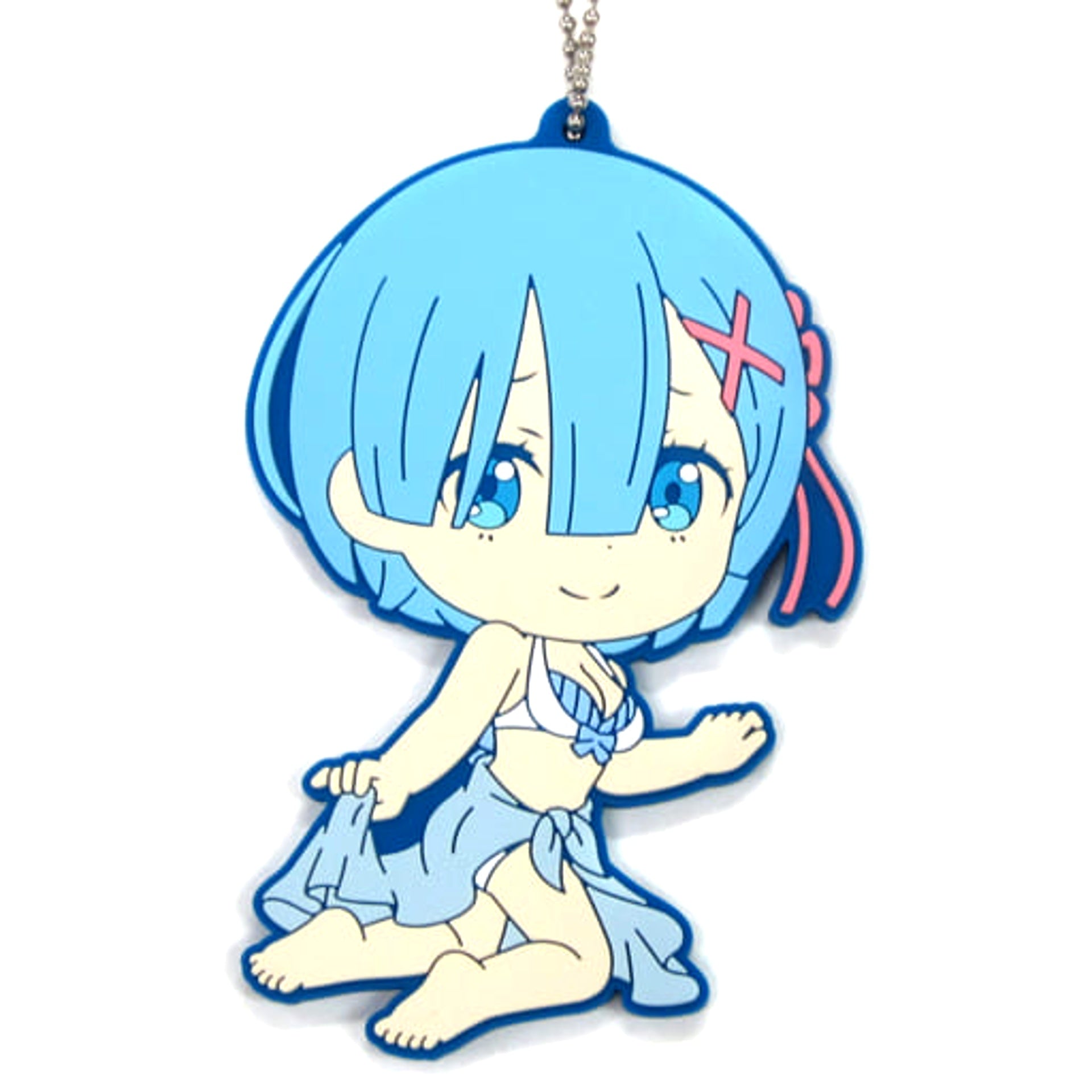 Re:ZERO -Starting Life in Another World- Rem Sitting Ichiban Kuji Natsuda! Umida! Isekai Shokan! Big Rubber Keychain Kyun Chara Illustrations Prize F Keychains [USED]
