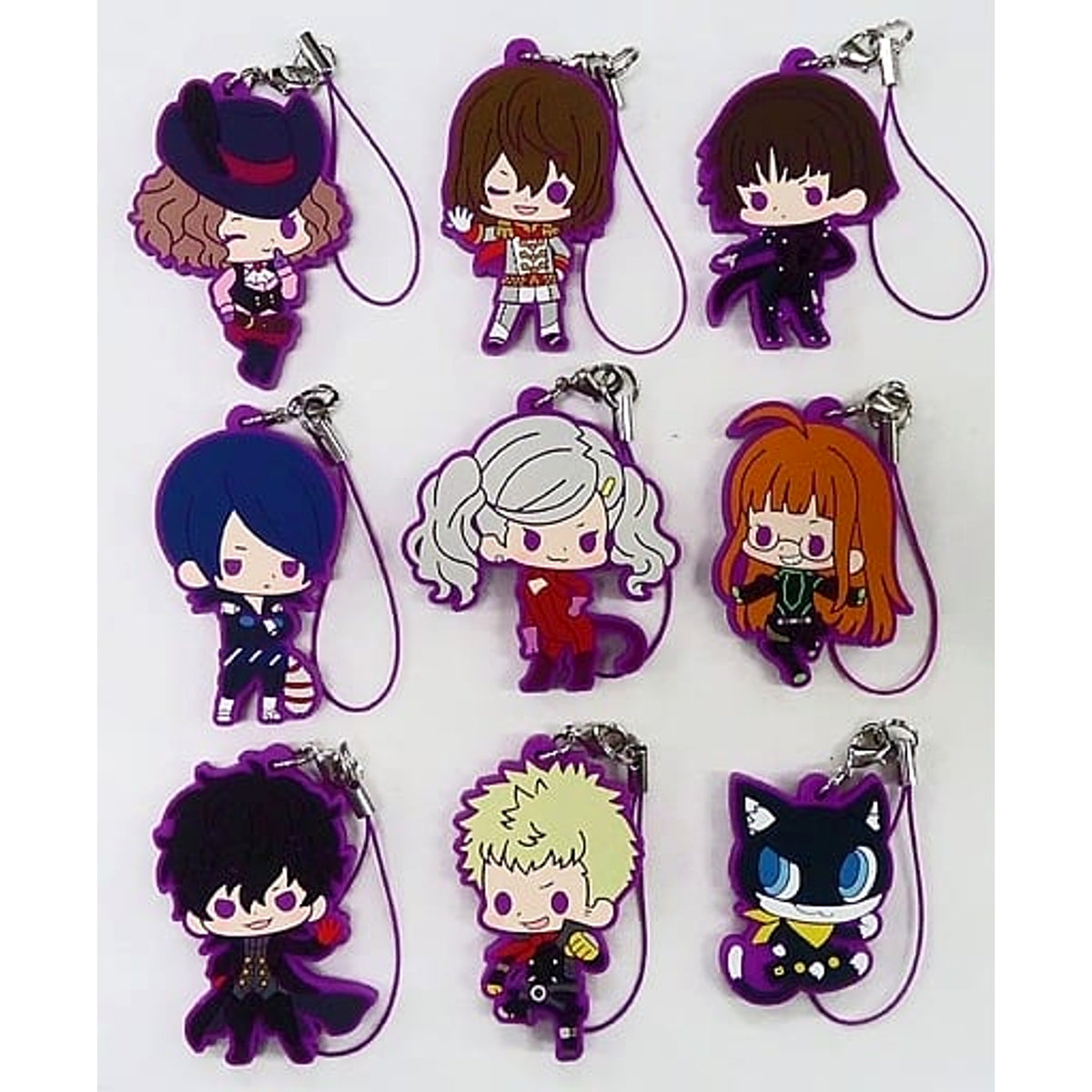 Persona 5: The Animation Ren Amemiya & Others All 9 Types Set Es Series Nino Rubber Strap Collection Keychains [USED]