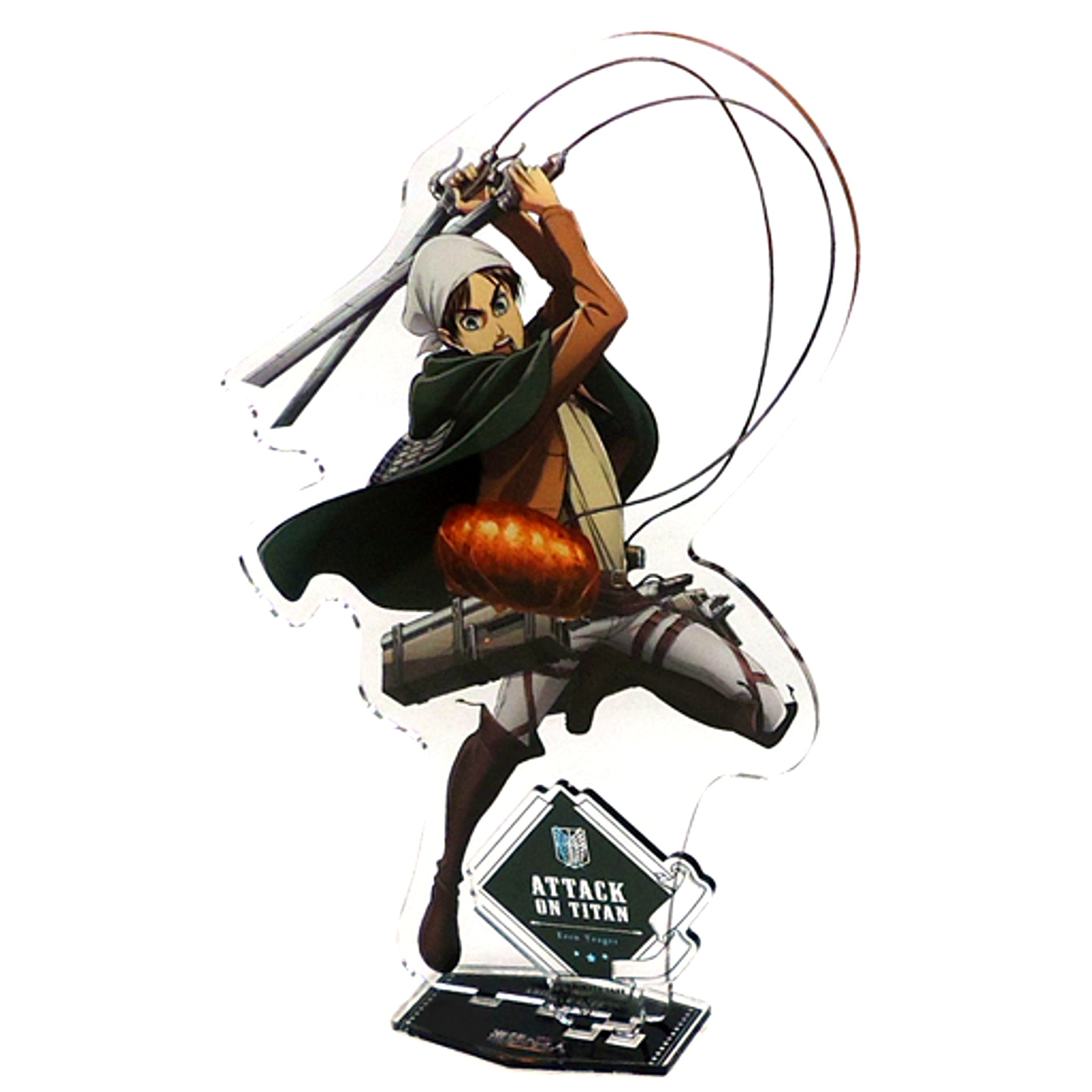Eren Yeager Attack on Titan Season 3 x animate cafe Super Large Acrylic Stand Figure [USED]