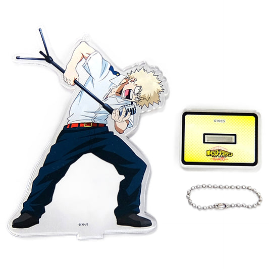 Katsuki Bakugo My Hero Academia: Two Heroes Default Style Acrylic Stand Keychain Karaoke no Tetsujin Limited Key Chain [USED]