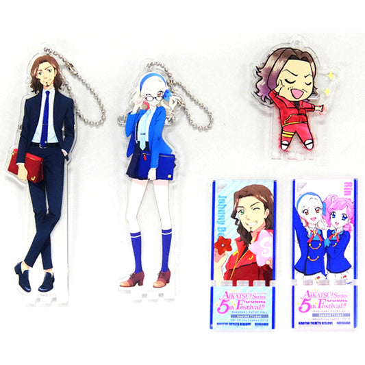 Johnny Set MENKATSU! Acrylic Badge Stand Keychain Ver. 5th Fes Aikatsu! Series 5th Festival!! [USED]