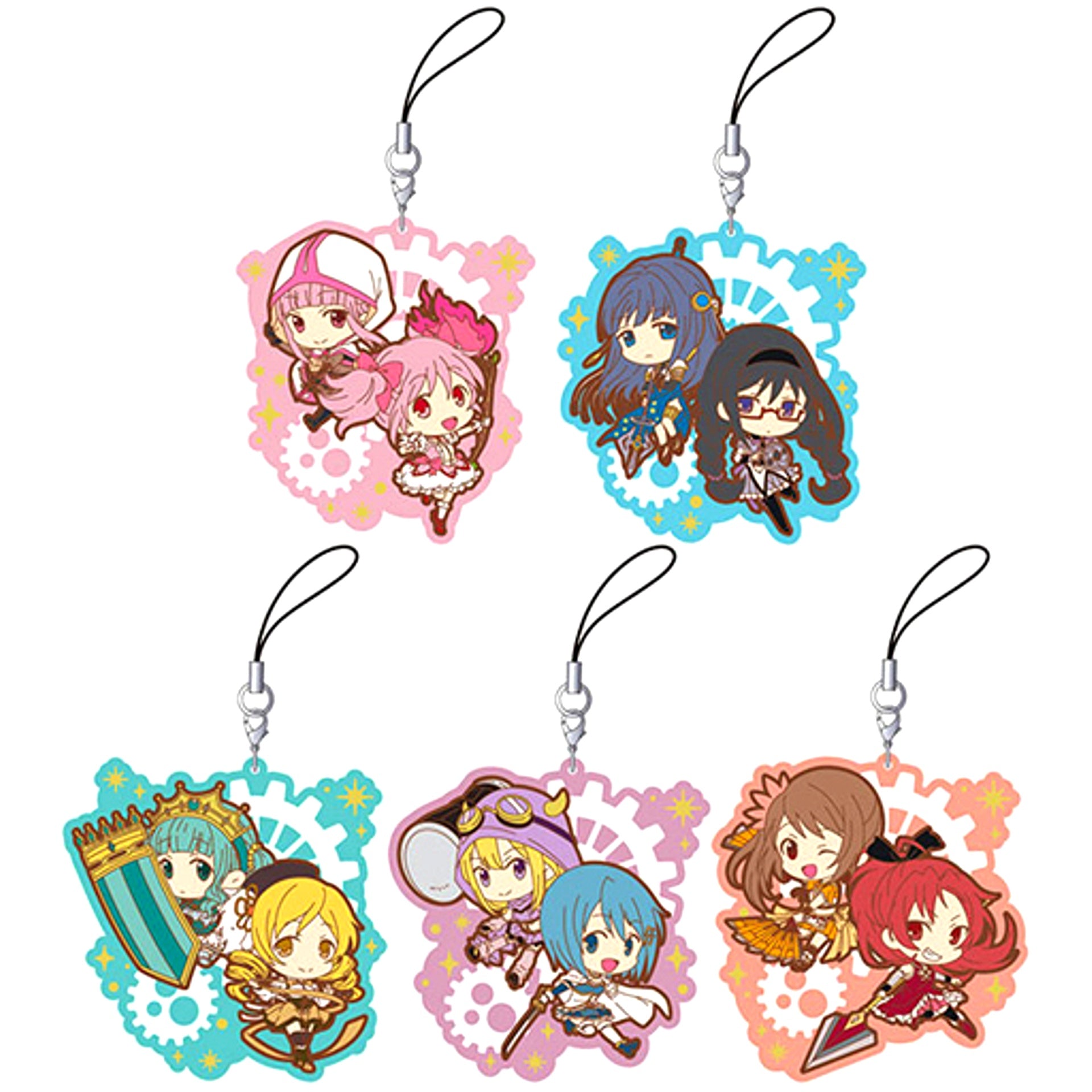 Set of 5 Magia Record Puella Magi Madoka Magica Side Story Big Rubber Strap Collection [USED]