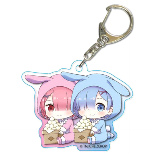 Re:ZERO -Starting Life in Another World- Ram Rem Moon Viewing Ver. Gyugyutto Acrylic Keychain Keychains [USED]