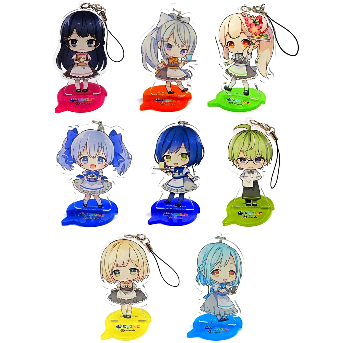 Set of 8 Nijisanji x nicocafe 1st Gen Acrylic Stand Strap [USED]