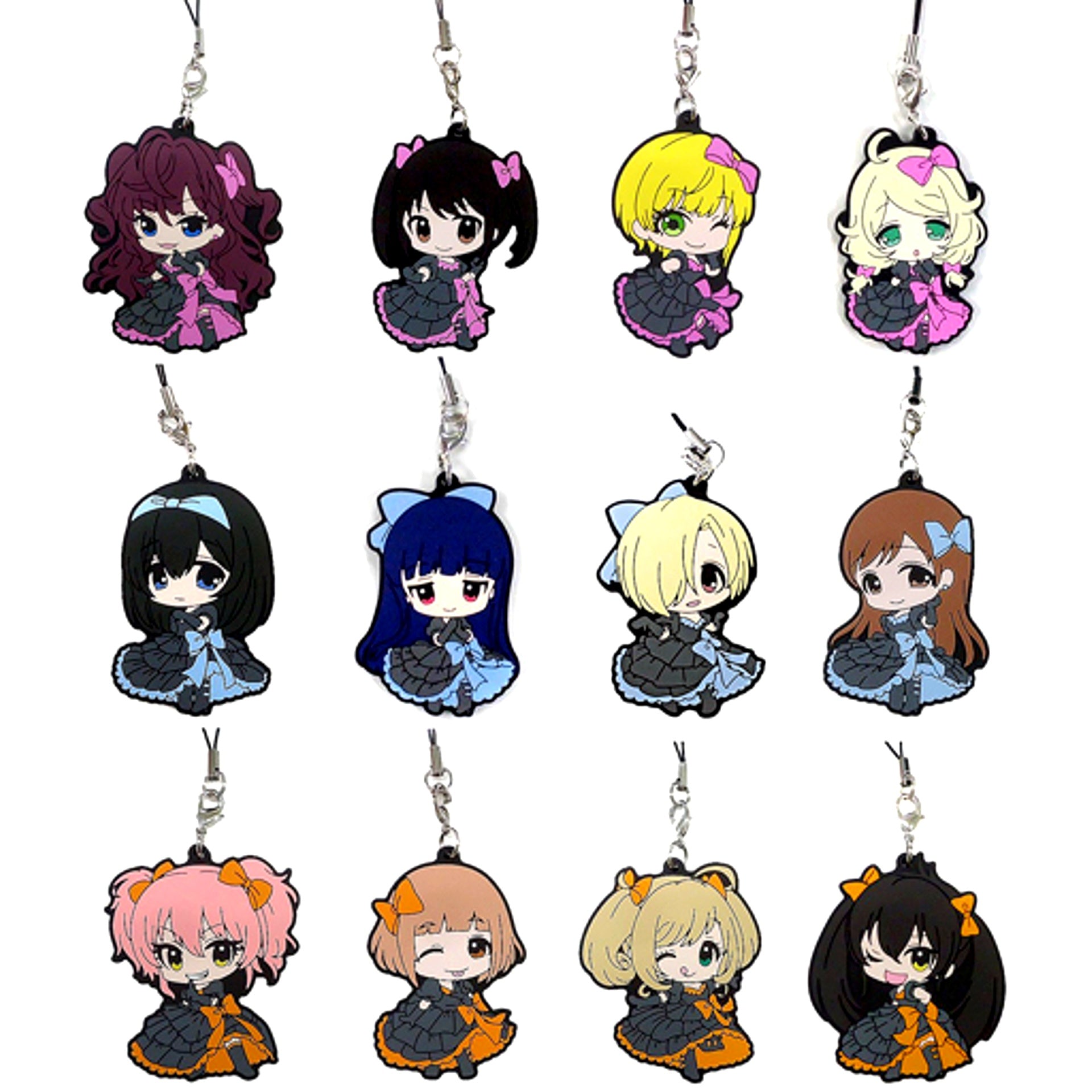 Set of 12 The Idolmaster Cinderella Girls Rubber Strap Lawson Ltd [USED]