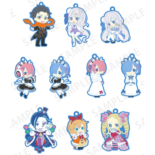 Re:ZERO -Starting Life in Another World- Memory Snow Subaru Natsuki & Others All 10 Types Set Trading Rubber Strap Keychains [USED]