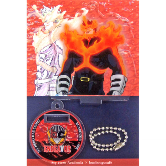 Endeavor My Hero Academia x Bunbougu Cafe 2018 Heroes and Villains Pattern and Color Acrylic Keychain [USED]