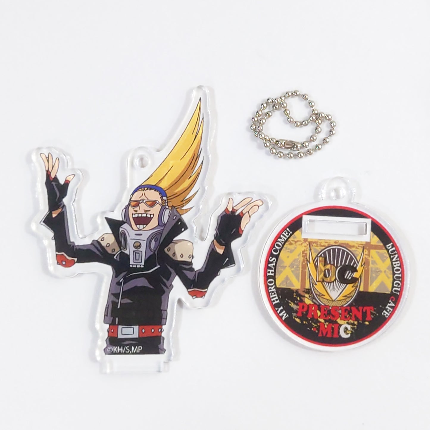 Present Mic My Hero Academia Heroes & Villains Pattern and Color Acrylic Keychain Bunbougu Cafe 2018 Limited Key Chain [USED]
