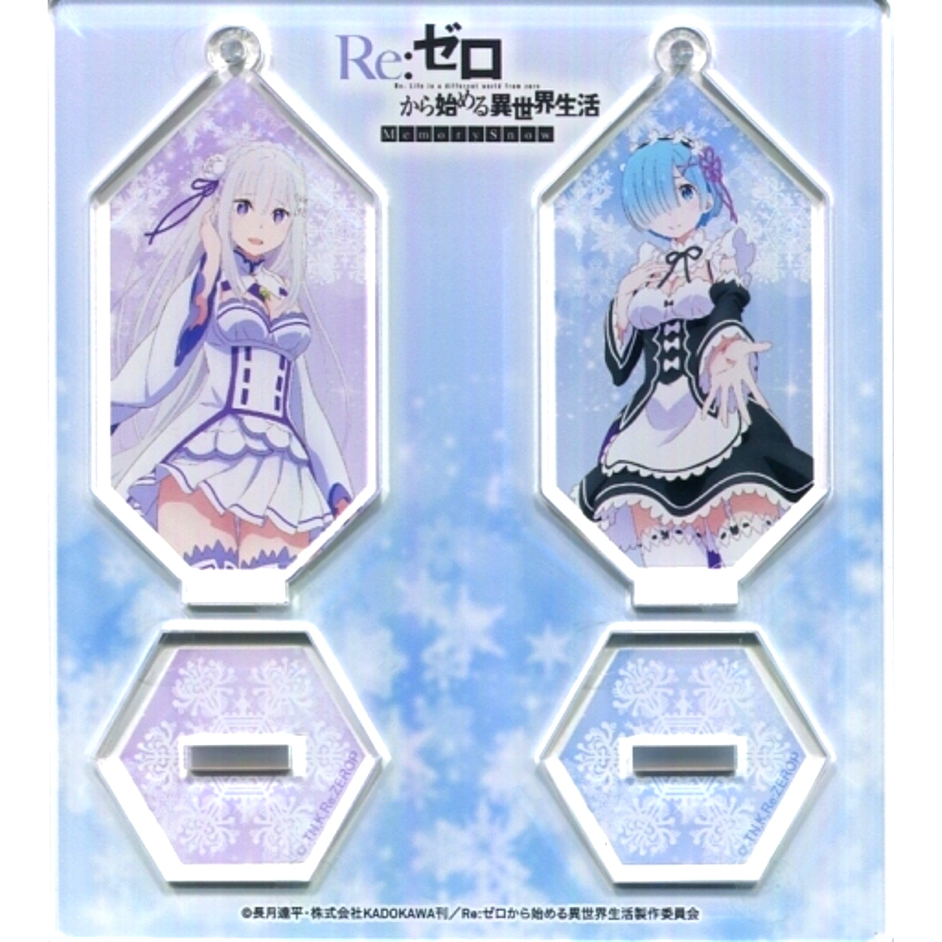 Emilia & Rem Re:ZERO -Starting Life in Another World- Memory Snow Acrylic Stand Keychain SMT Original Goods [USED]