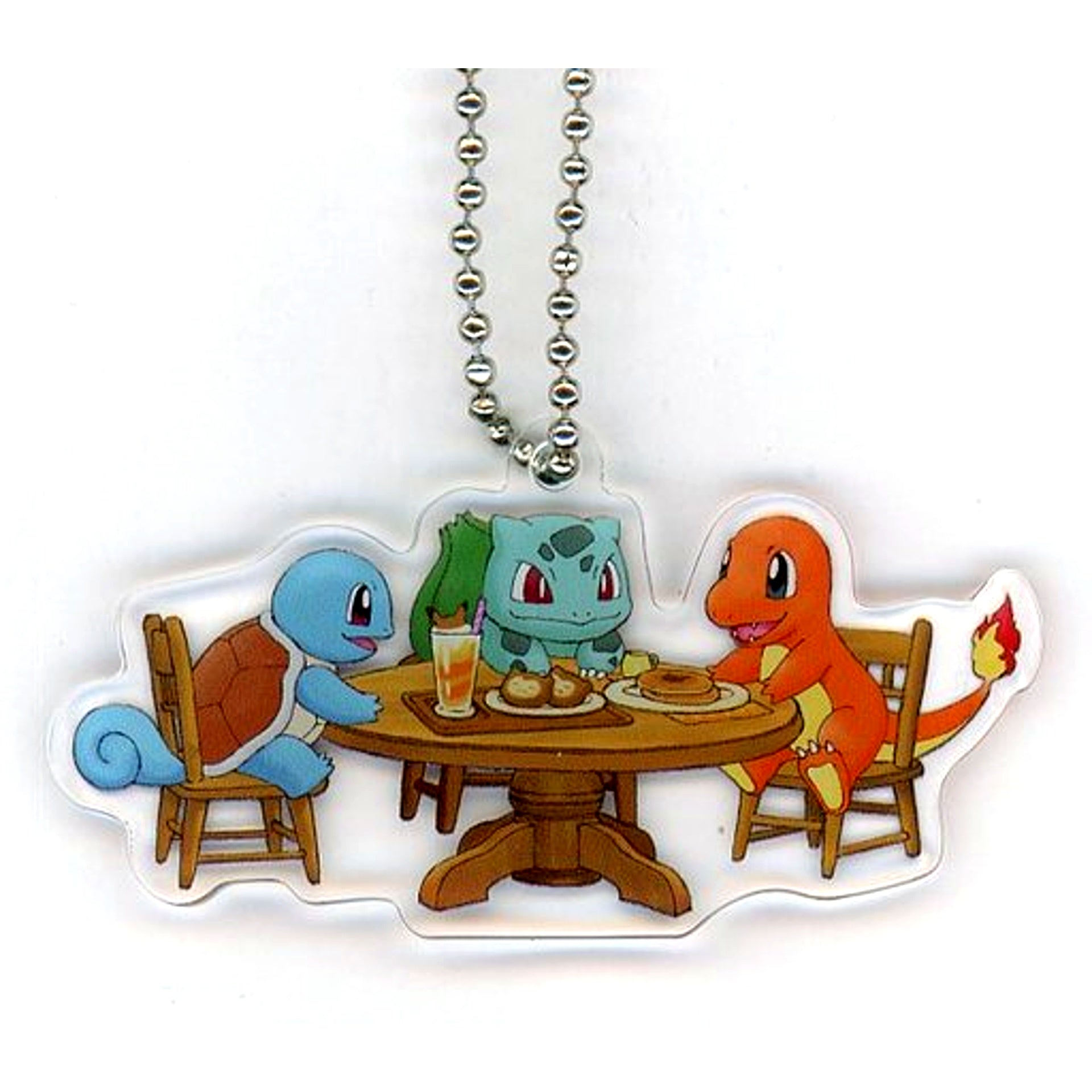 Squirtle & Bulbasaur & Charmander Pokemon Let's Go! Pikachu Eevee Cafe Acrylic Keychain THE GUEST cafe & diner [USED]