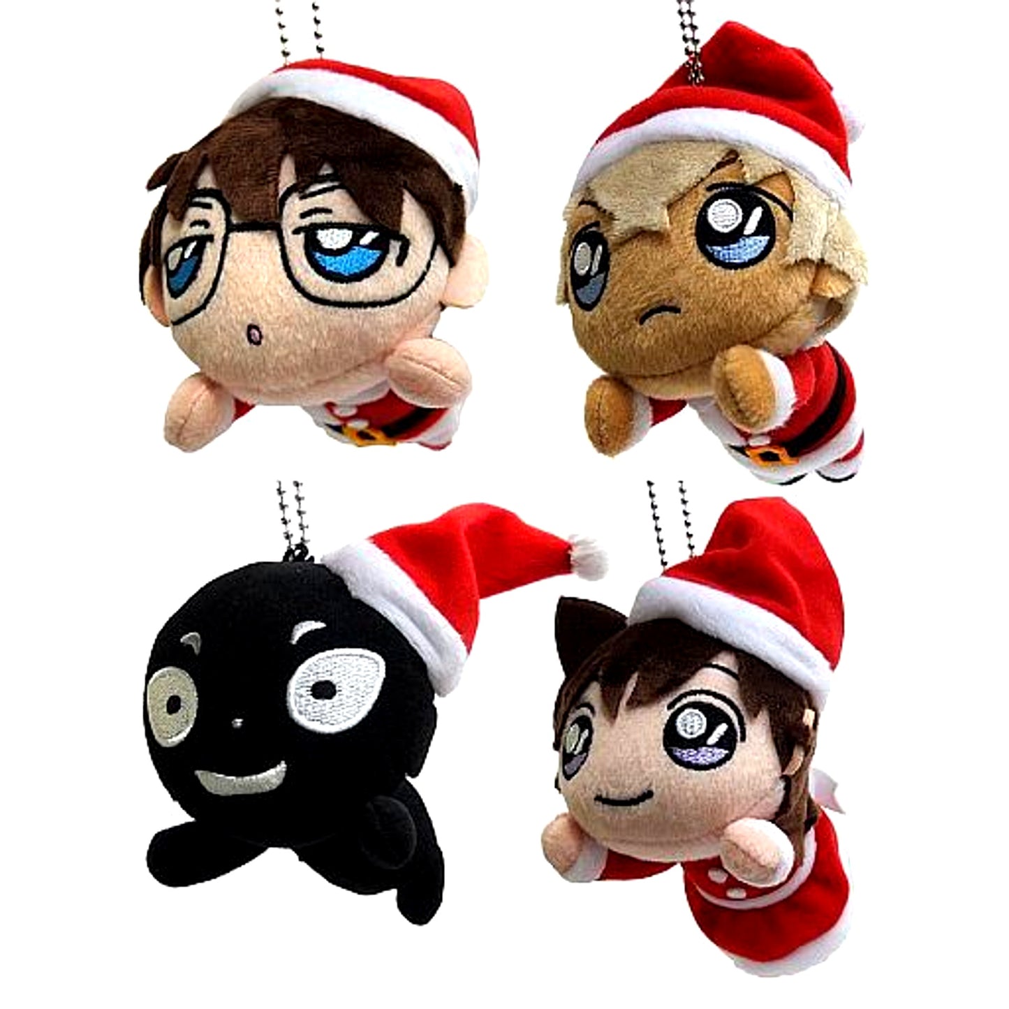Set of 4 Detective Conan Nesoberi Keychain Mascot Christmas 2018 [USED]