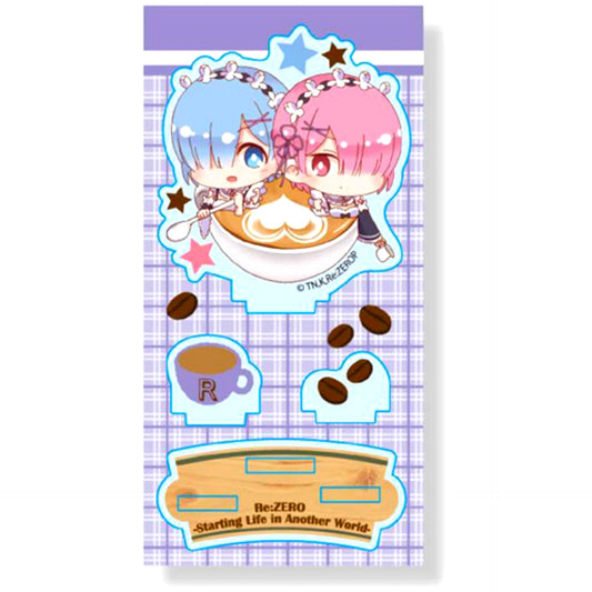 Rem & Ram Latte Art Acrylic Figure Re:ZERO -Starting Life in Another World- [USED]