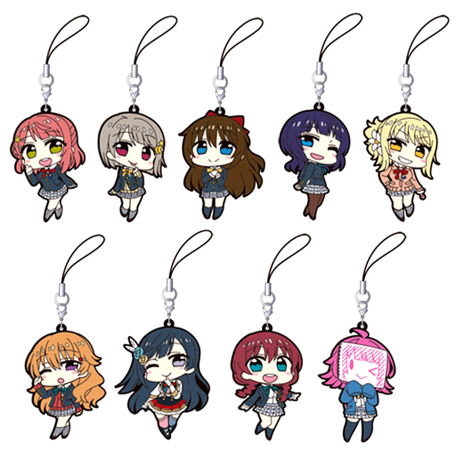 Set of 9 Love Live! Nijigasaki High School Idol Club Rubber Strap Collection Nijigasaki [USED]