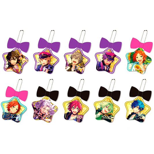 Set of 10 Ensemble Stars! Pika Pika Gold Acrylic Keychain B box [USED]
