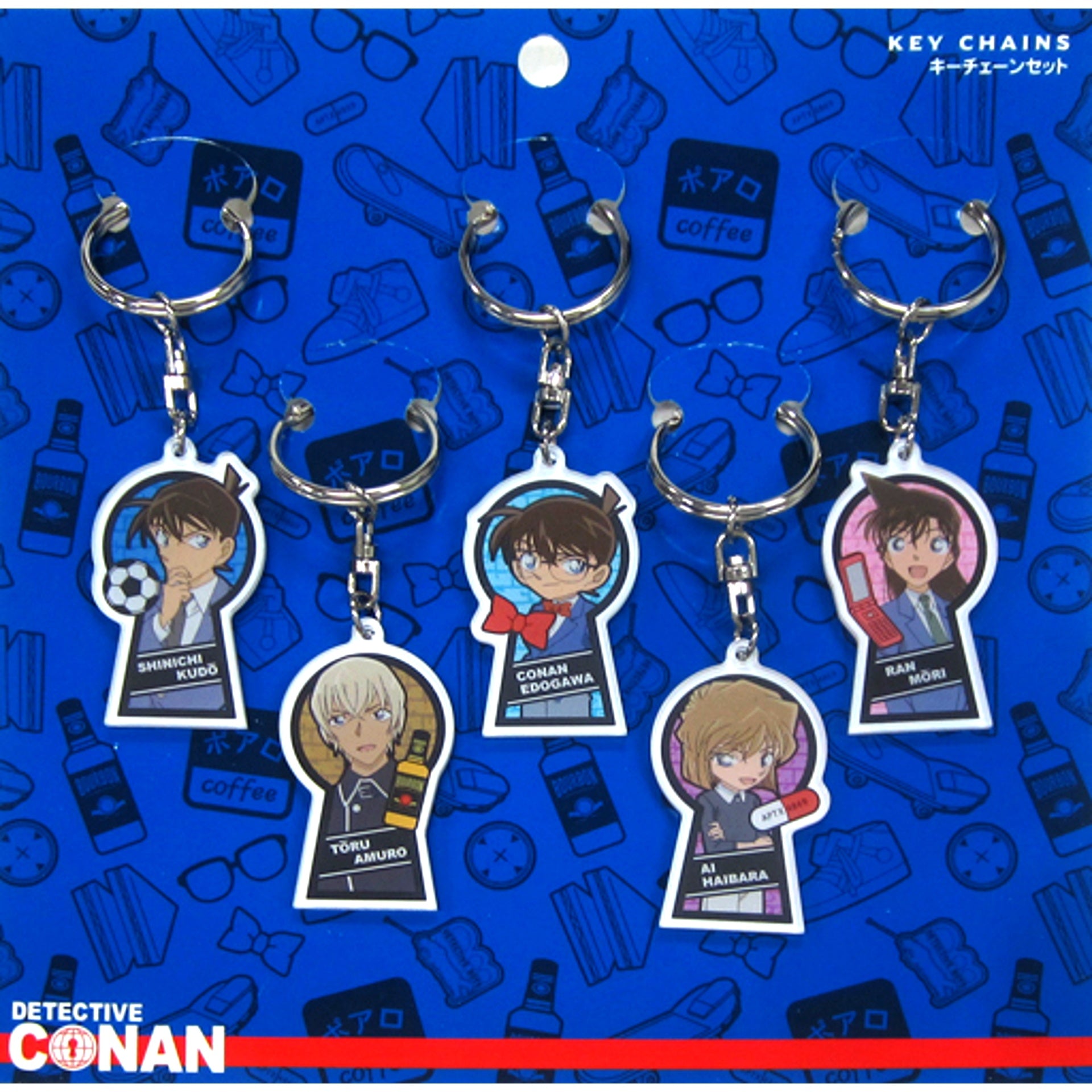 Group Detective Conan World Keychain Set of 5 Universal Studios Japan [USED]
