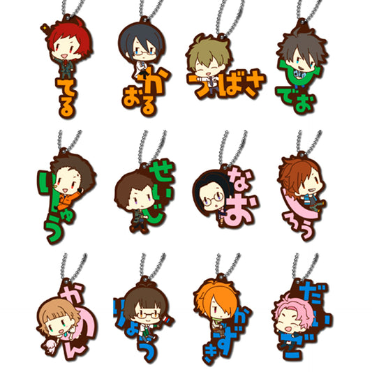 Set of 12 The Idolm@ster SideM Onamae Pitanko Rubber Mascot Vol.1 [USED]