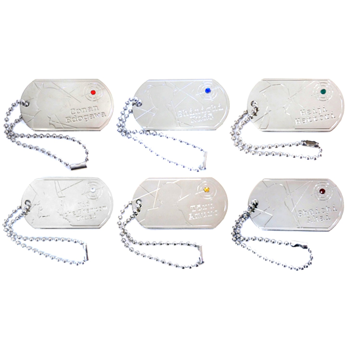 Set of 6 Detective Conan Dog Tag Collection [USED]