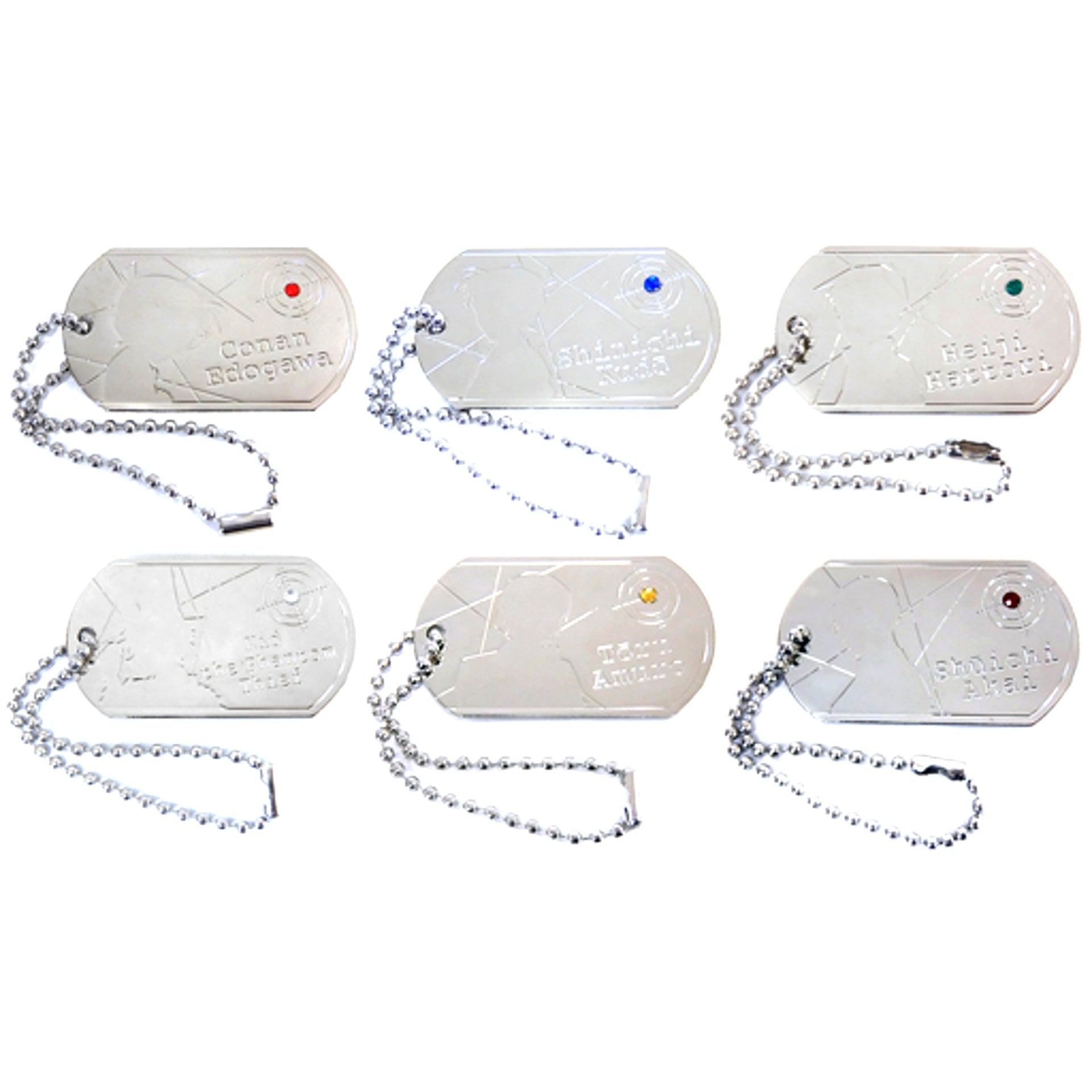 Set of 6 Detective Conan Dog Tag Collection [USED]