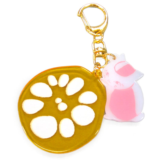 Nyanko-sensei Lotus Root Natsume's Book of Friends Ichiban Kuji Nyanko-sensei Kitchen Acrylic Charms Prize F Charm [USED]