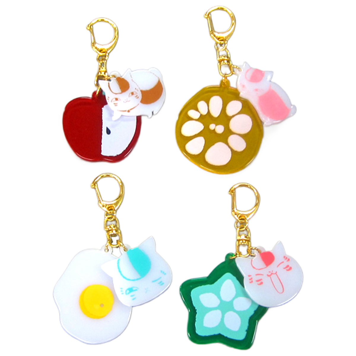Nyanko-sensei Natsume's Book of Friends Ichiban Kuji Nyanko-sensei Kitchen Acrylic Charms Prize F All 4 Types Set Charm [USED]