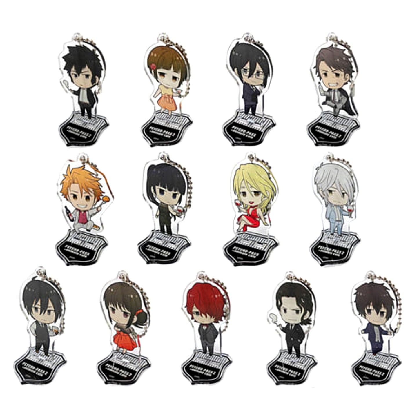 Shinya Kougami & Others Psycho-Pass All 13 Types Set Random Acrylic Stand Keychain animate cafe Limited [USED]