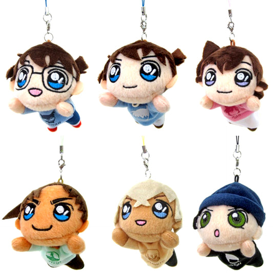 Set of 6 Detective Conan Nesoberi Plush Puchi [USED]
