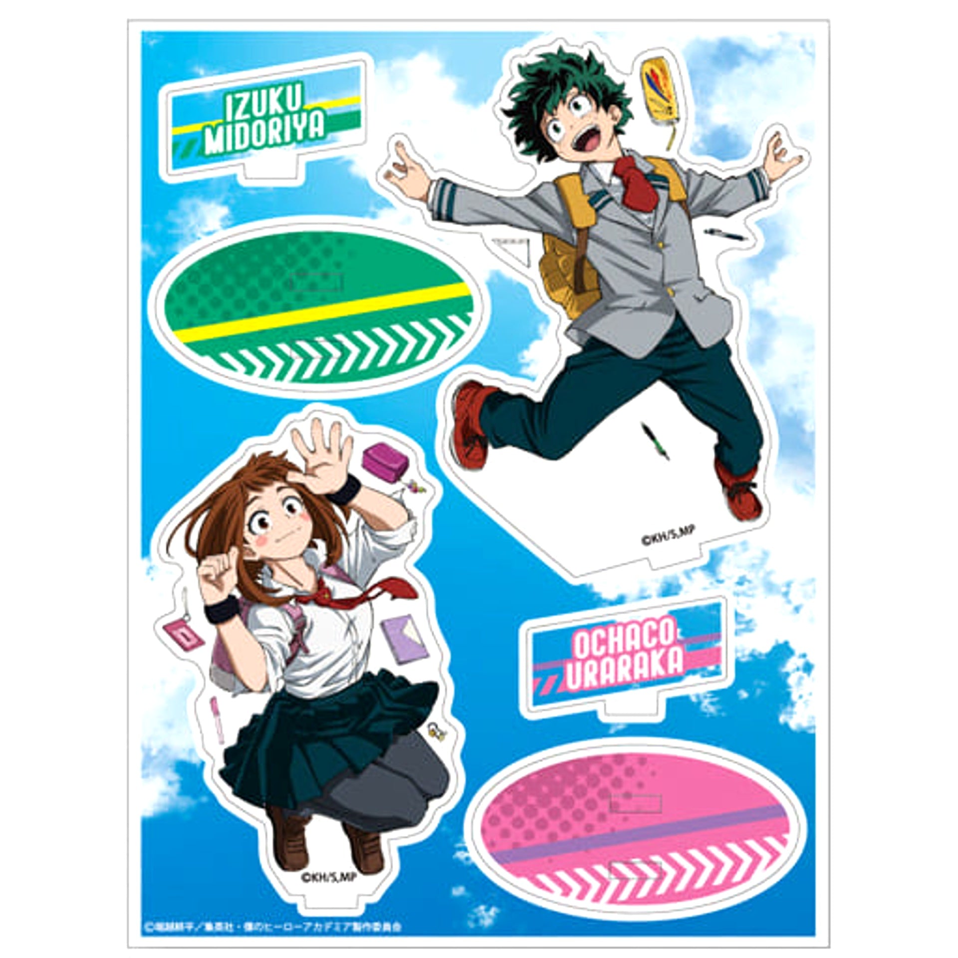 Izuku Midoriya Ochaco Uraraka A My Hero Academia Acrylic Stand Pommop 2019 [USED]
