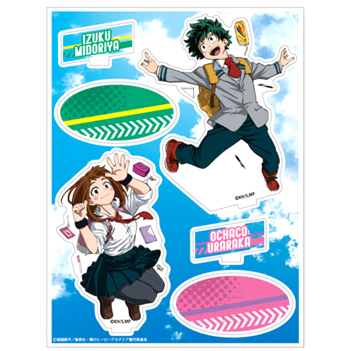 Izuku Midoriya Ochaco Uraraka A My Hero Academia Acrylic Stand Pommop 2019 [USED]