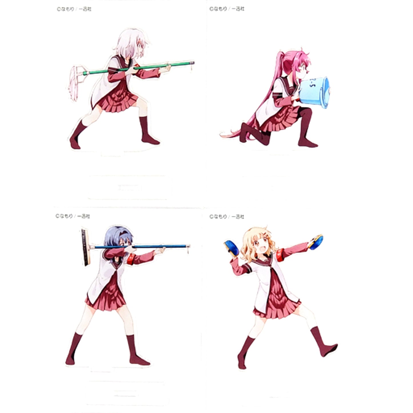 Set of 4 Student Council YuruYuri Acrylic Stand Set C95 Goods [USED]