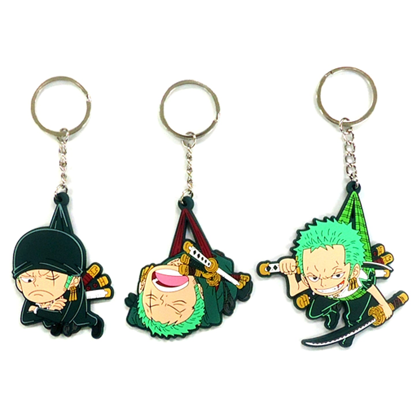 Roronoa Zoro One Piece Tsumamare Keychain Set With JF Limited Zoro 2 Years Ago Ver. JF2019 [USED]