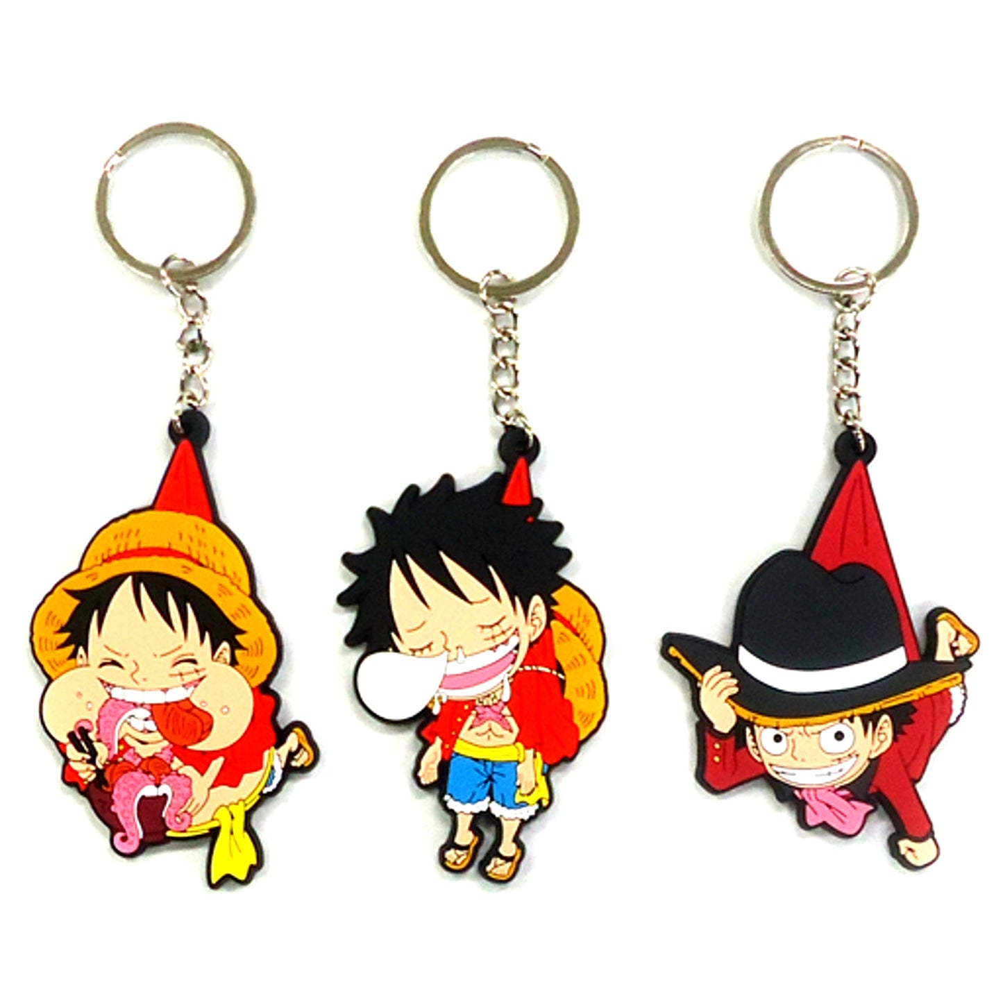 Monkey D. Luffy One Piece Tsumamare Keychain Set with JF Limited Luffy Hell's Tea Party Arc Ver. Jump Festa 2019 Goods [USED]