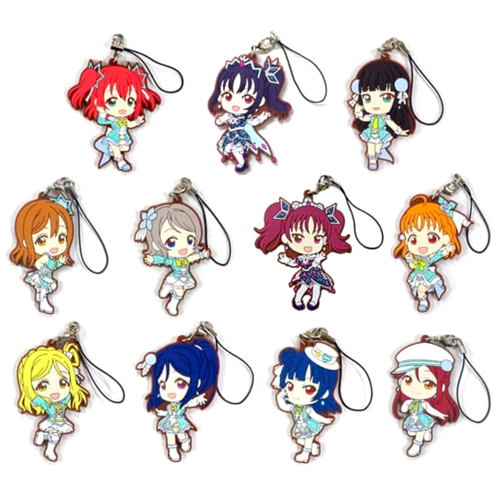 Love Live! Sunshine!! You Watanabe & Others Awaken the Power Ver. All 11 Types Set Ichiban Kuji 6th Rubber Charm Kyunchara Illustrations Prize N [USED]