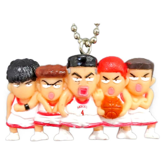 Slam Dunk Team Shohoku Five White Uniform Slam Swing 8 Keychains [USED]