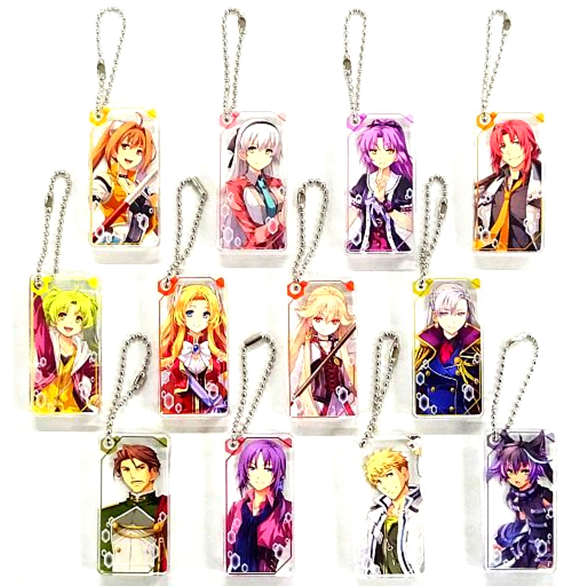 Set of 12 Characlear The Legend of Heroes Trails of Cold Steel Series Trading Acrylic Keychain Ver.C Dengeki PlayStation Selection [USED]