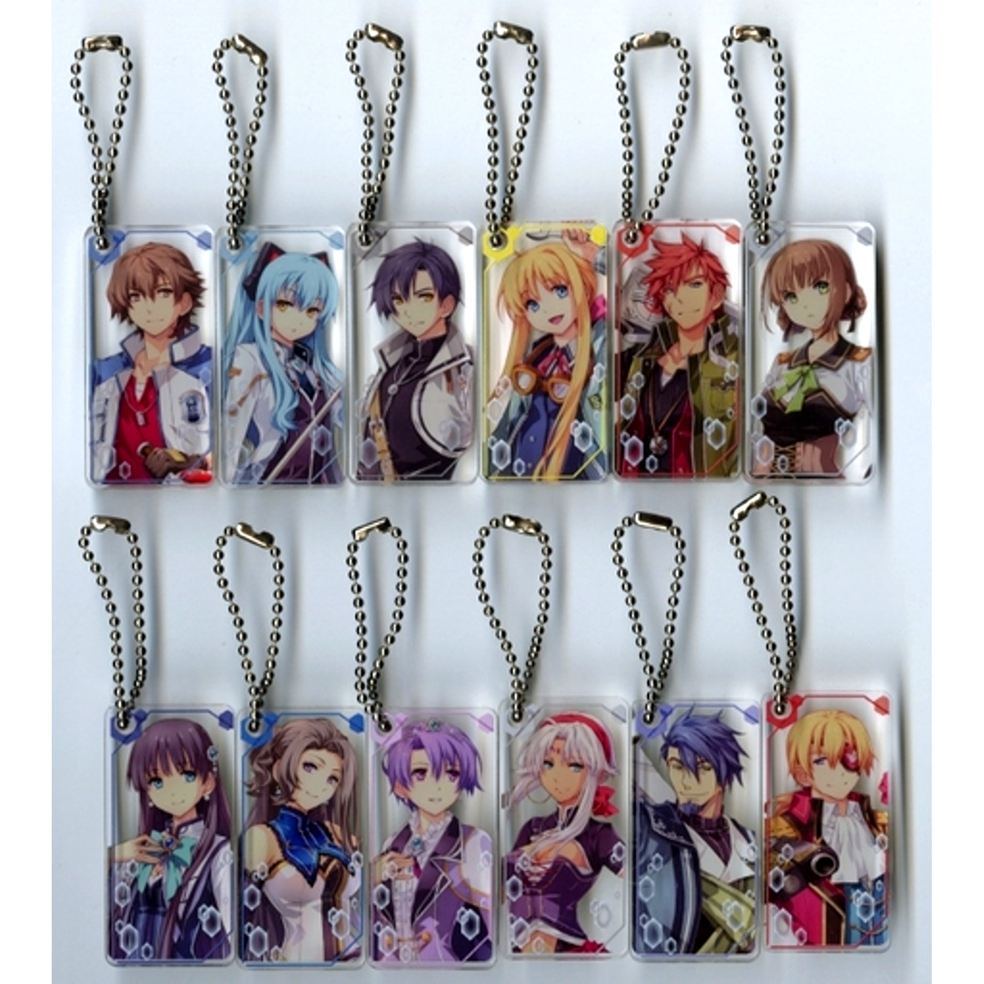 Set of 12 Characlear The Legend of Heroes Trails of Cold Steel Series Trading Acrylic Keychain Ver.D Dengeki PlayStation Selection [USED]