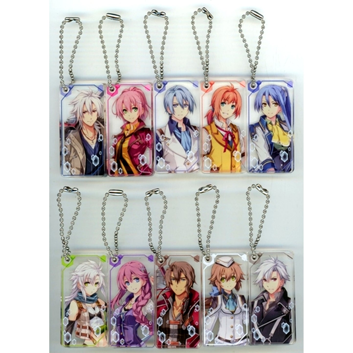 Set of 10 Characlear The Legend of Heroes Trails of Cold Steel Series Old and New Class VII Trading Acrylic Keychain Ver.A Dengeki PlayStation Selection [USED]