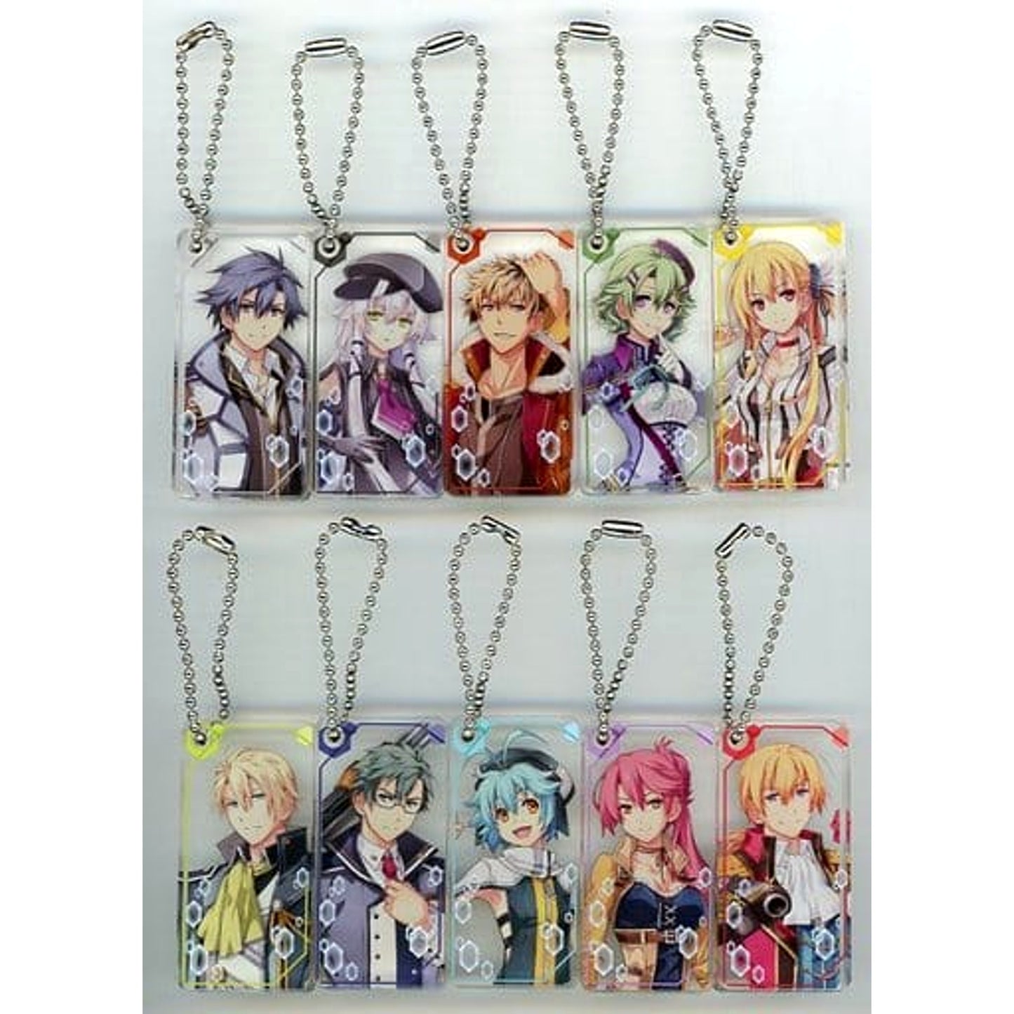 The Legend of Heroes: Trails of Cold Steel Series Lin Schwarzer & Others Chara Clear Old And New Class VII Trading Acrylic Keychains Version B Dengeki PlayStation Selection All 10 Types Set Keychains [USED]