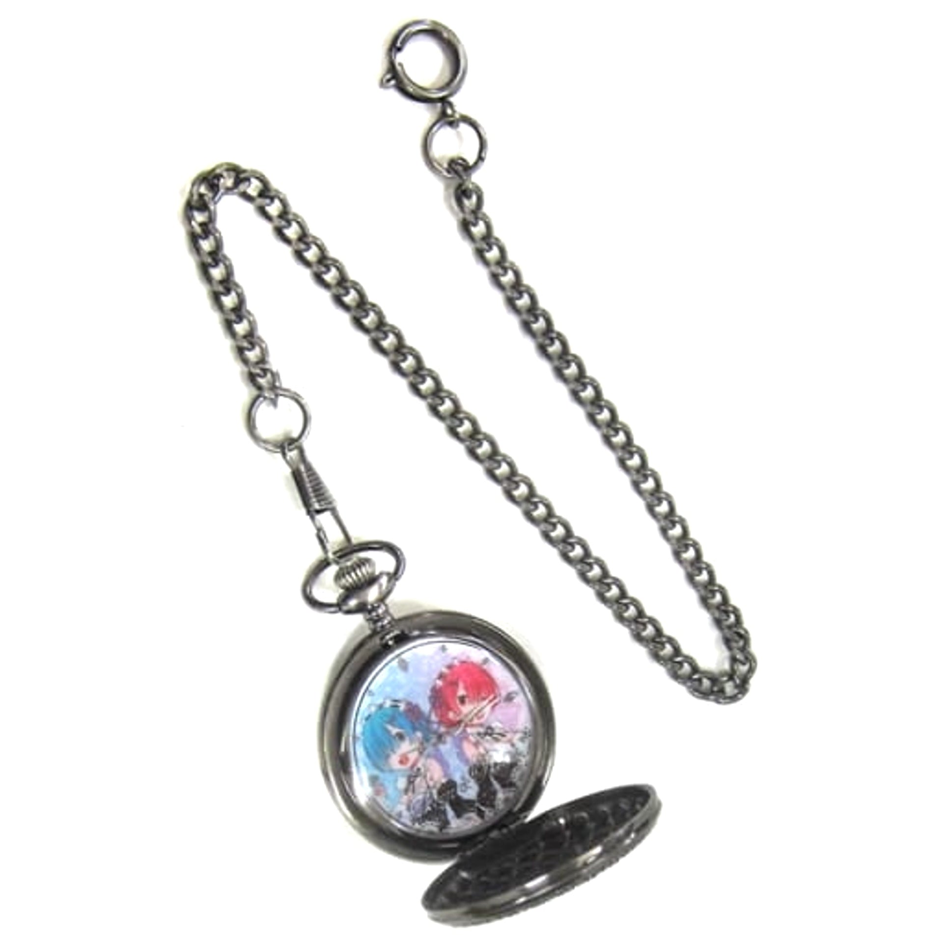 Re:Zero -Starting Life in Another World- Rem and Ram Chain Color Silver Pocket Watch Ram and Rem Birthday Memorial Ver. in 2019 [USED]