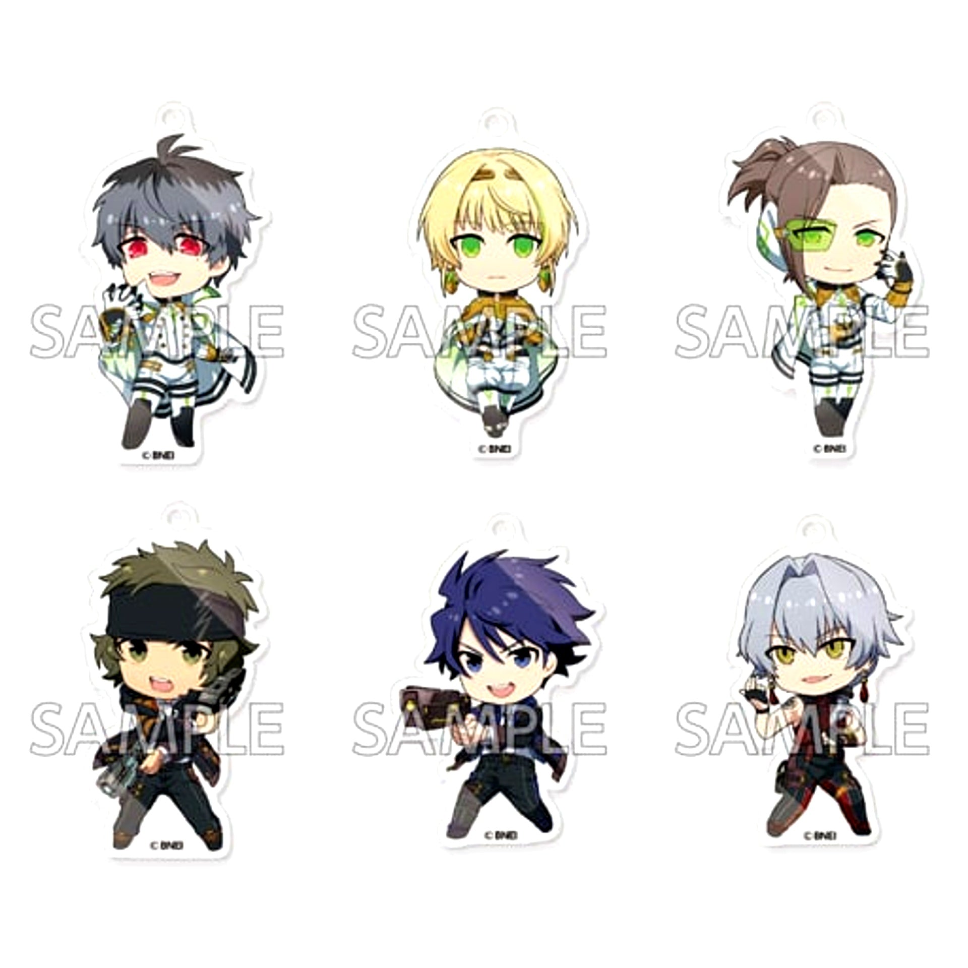 Set of 6 Eforme The Idolm@ster SideM Kimet! to Acrylic Ball Chain Cybernetics Wars Mechanical Rebels [USED]