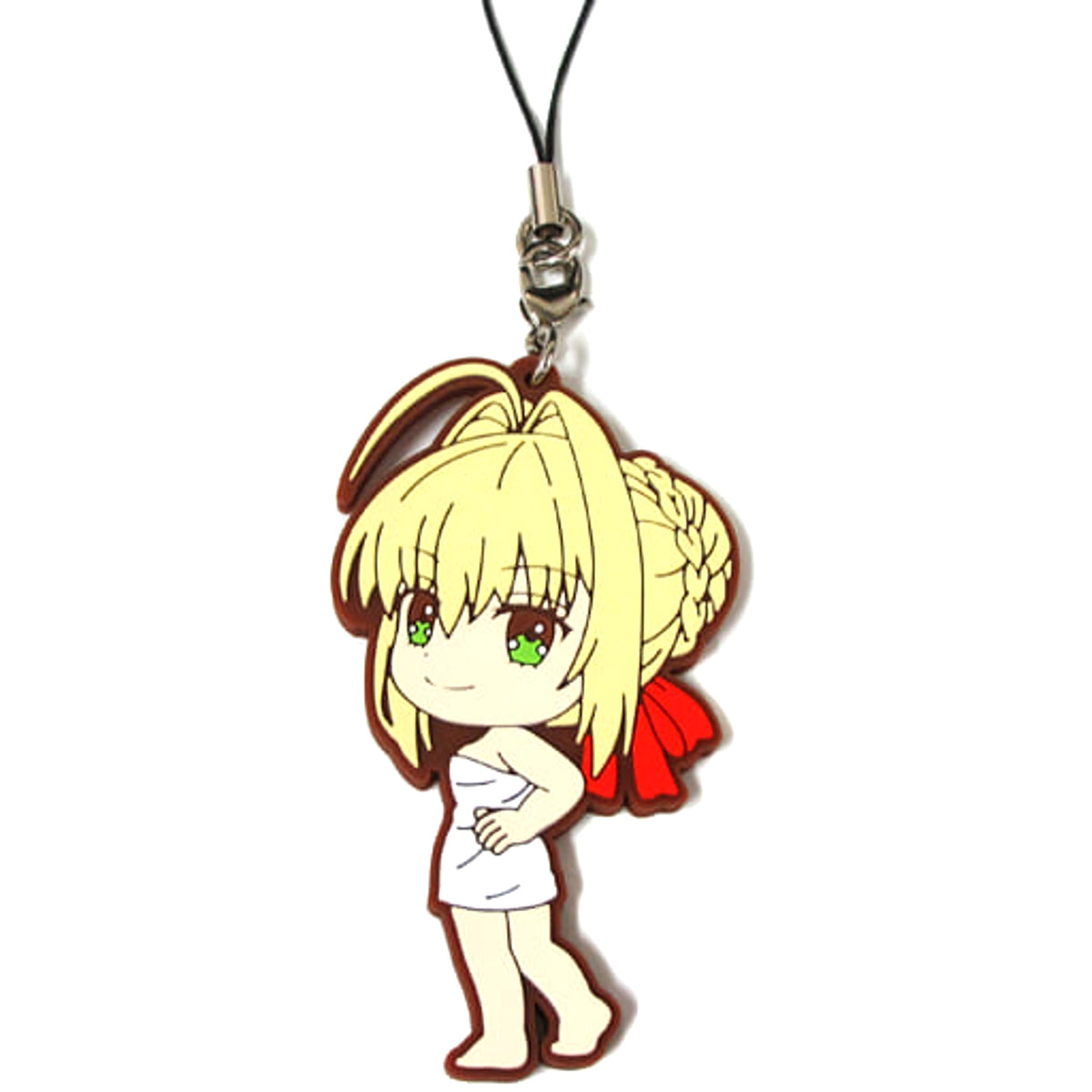 Fate/Extra Last Encore Saber Towel Looking Back Ichiban Kuji Yo to Soushatachi no Onsen Ryoko Rubber Charm Kyunchara Illustrations Prize E Towel [USED]