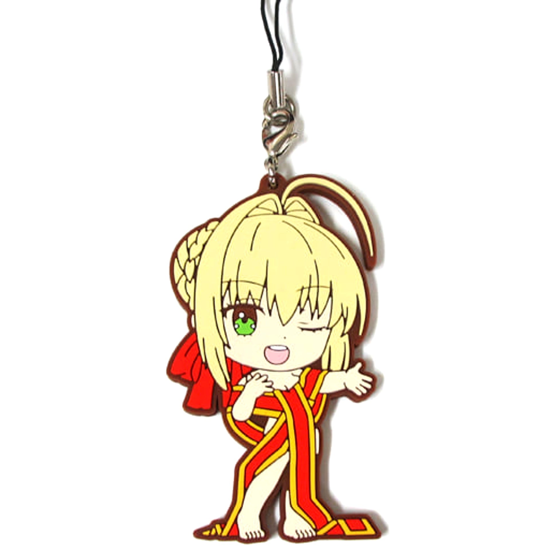 Fate/Extra Last Encore Saber Bathing Robe Ichiban Kuji Yo to Soushatachi no Onsen Ryoko Rubber Charm Kyunchara Illustrations Prize E Keychains [USED]