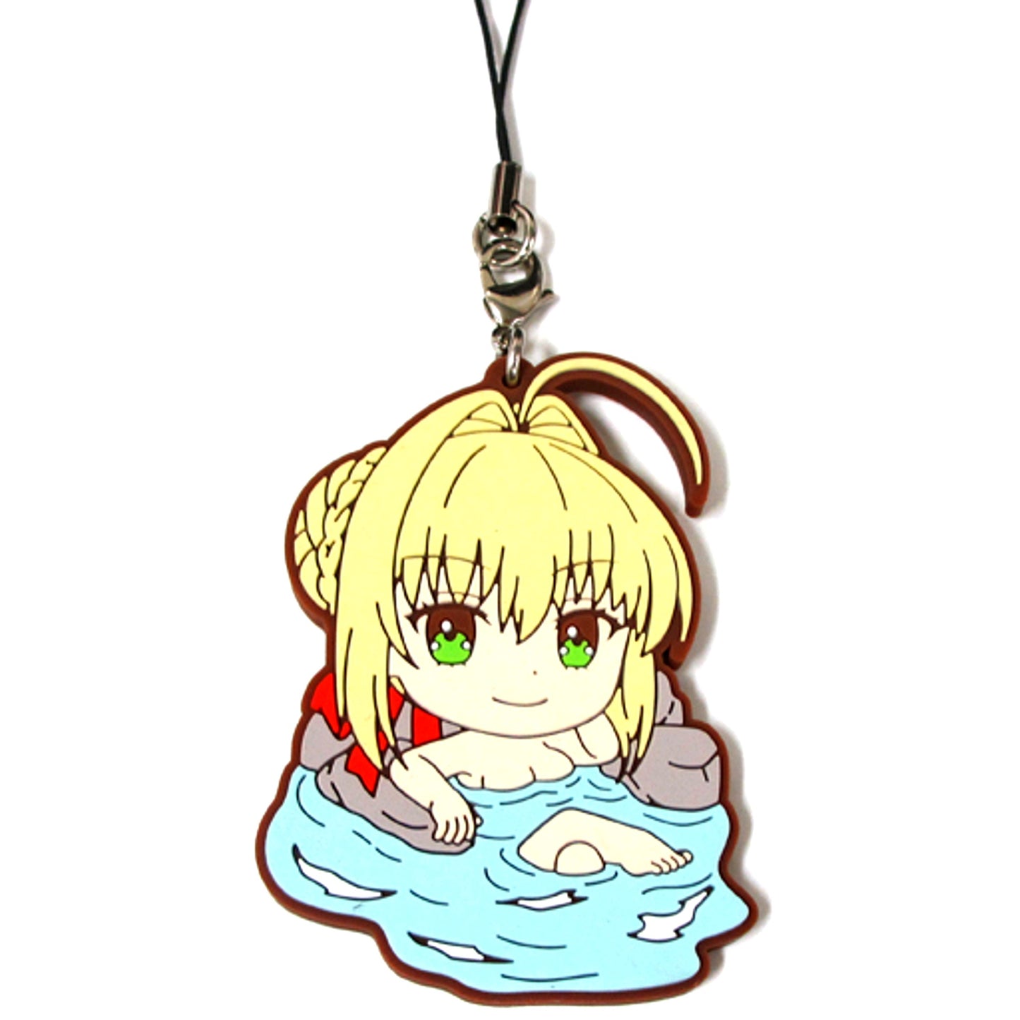 Saber Hot Spring E Prize Saber Ver. Rubber Strap Kyun Chara Illustrations Ichiban Kuji Fate/EXTRA Last Encore Hot Spring Trip [USED]