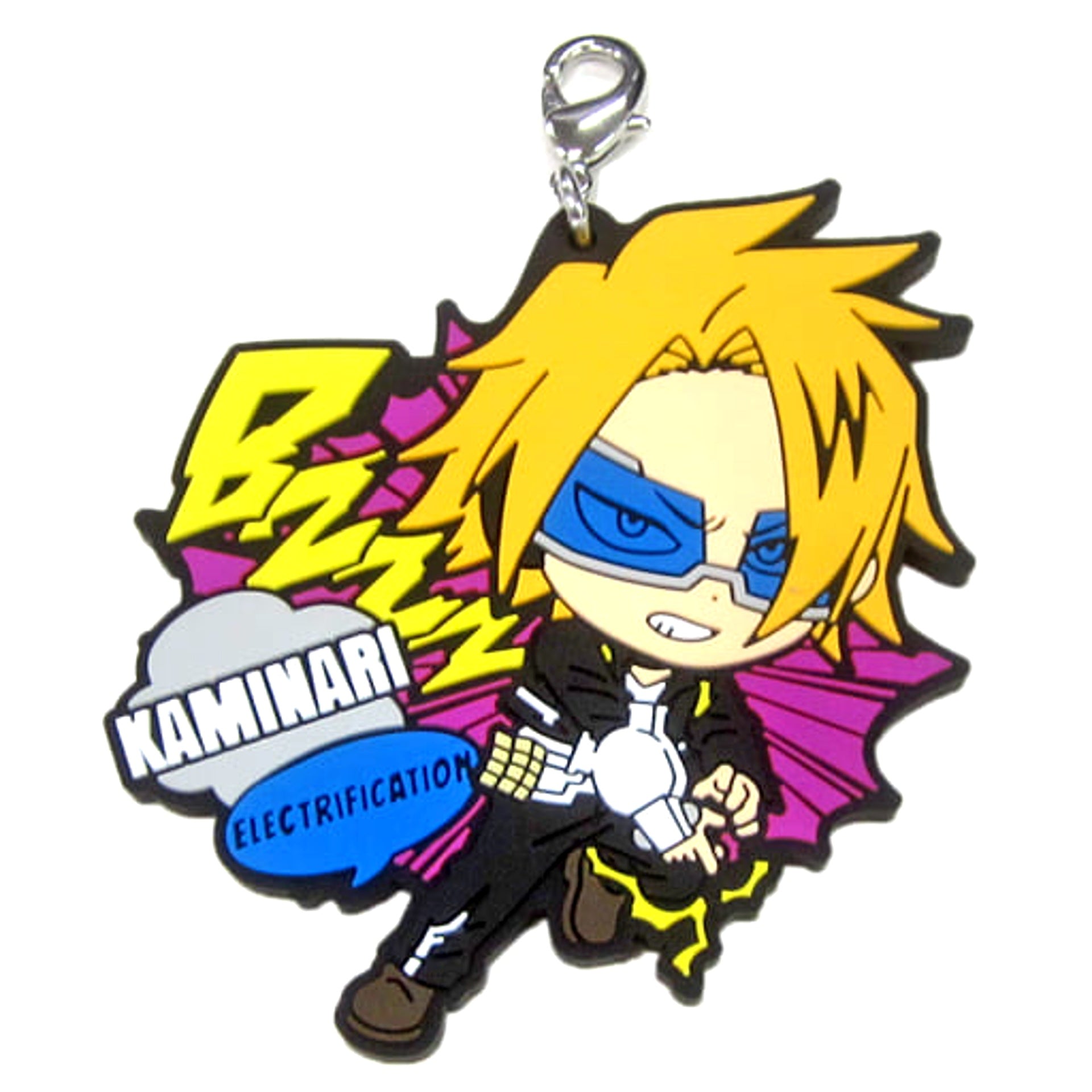 My Hero Academia Denki Kaminari Ichiban Kuji Fighting Heroes Feat. Smash Rising Yuei Heroes Rubber Charm Kyunchara Illustrations Prize F Charm [USED]