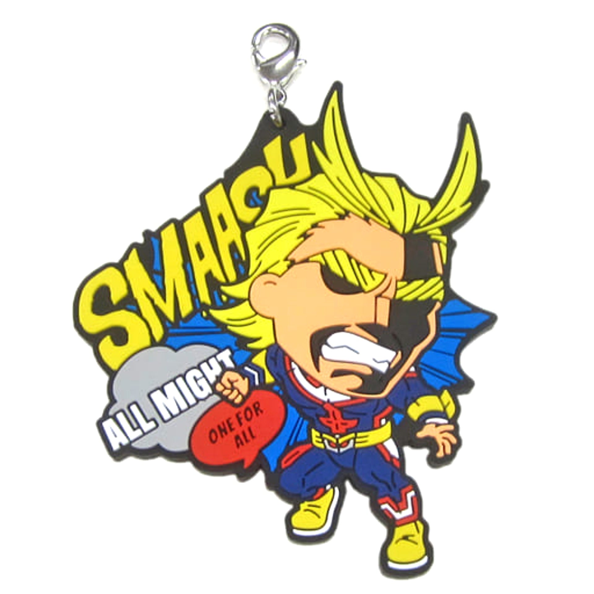 My Hero Academia All Might Ichiban Kuji Fighting Heroes Feat. Smash Rising Yuei Heroes Rubber Charm Kyunchara Illustrations Prize F Charm [USED]