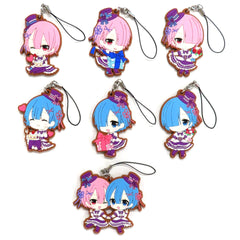 Re:ZERO -Starting Life in Another World- Ram & Others All 7 Types Set Rakuten Collection Ram & Rem Birthday Life 2019 Rubber Charm Prize D Keychains [USED]