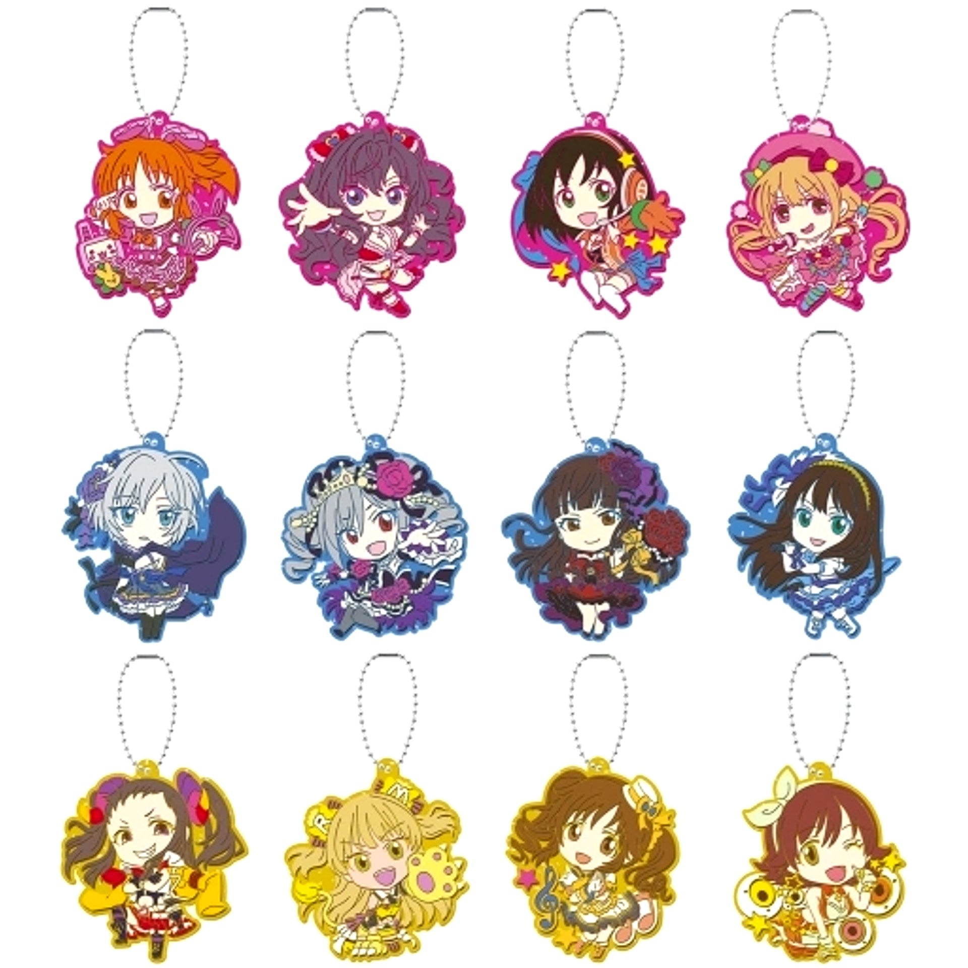 Set of 12 The Idolmaster Cinderella Girls Capsule Rubber Mascot THE BEST [USED]