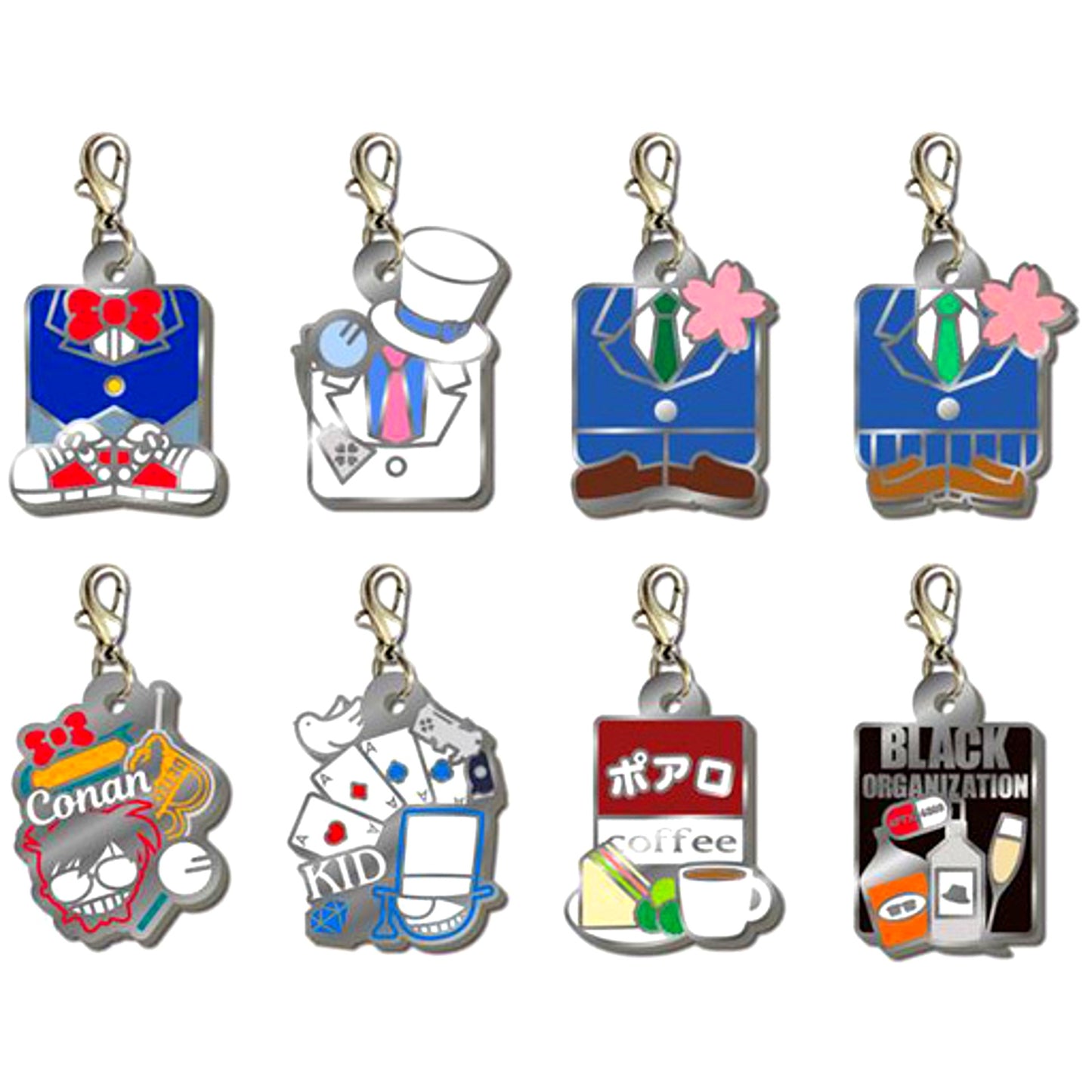 Set of 8 Detective Conan Trading Metal Charm [USED]