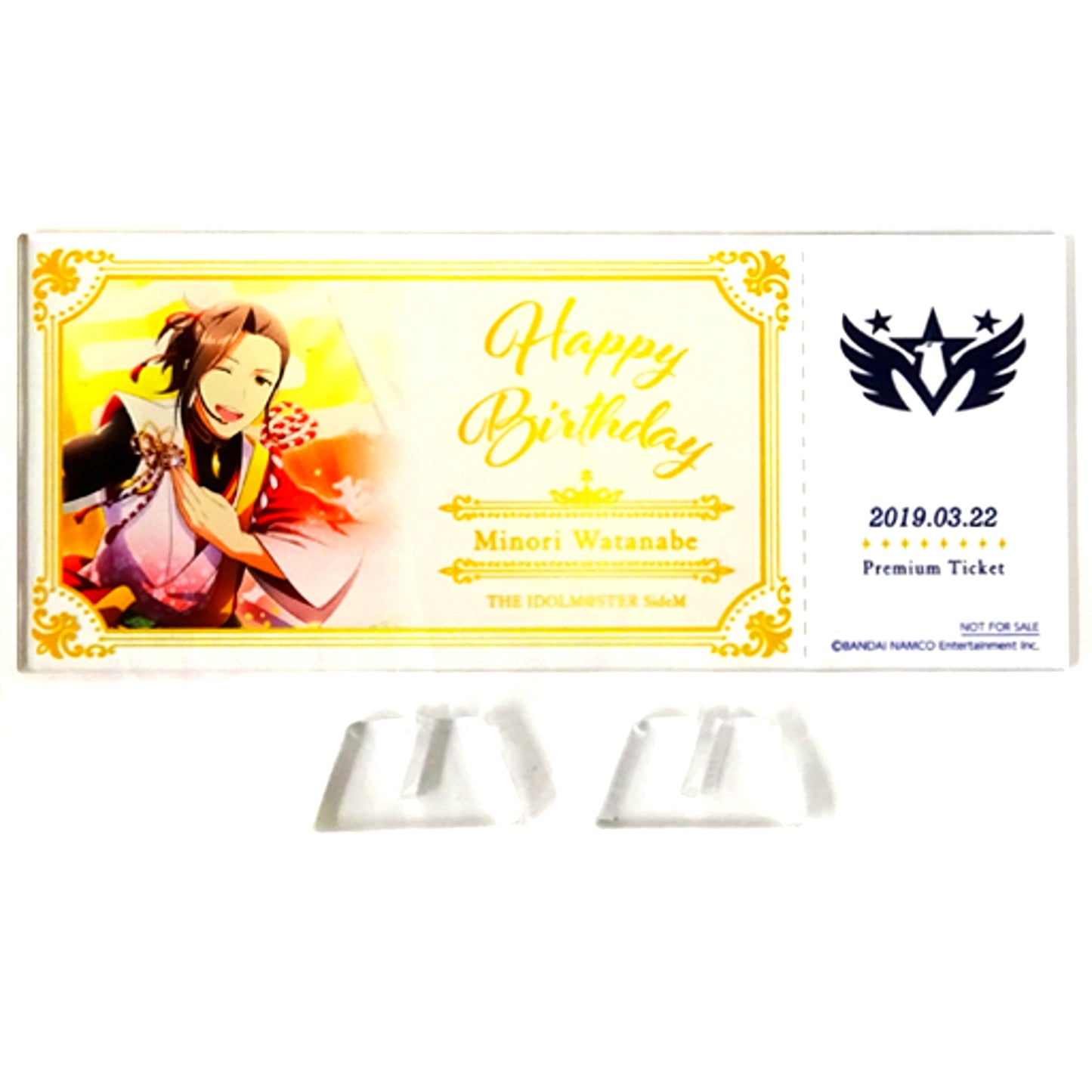 Minori Watanabe THE IDOLM@STER SideM Wakeatte Mini! x AniON STATION Music Cafe! Premium Ticket Acrylic Stand March Birthday Plan Bonus [USED]